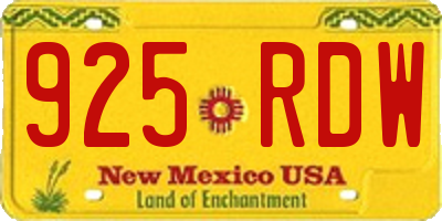 NM license plate 925RDW