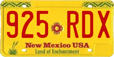 NM license plate 925RDX
