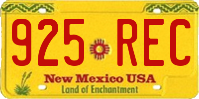 NM license plate 925REC