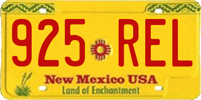 NM license plate 925REL