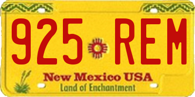 NM license plate 925REM