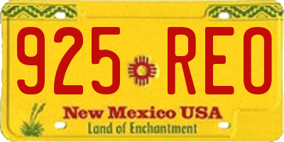 NM license plate 925REO