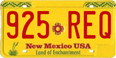 NM license plate 925REQ