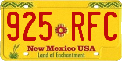 NM license plate 925RFC