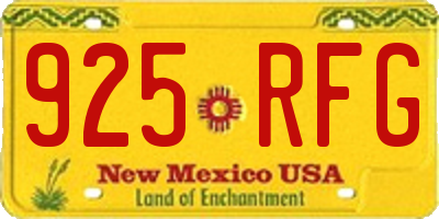 NM license plate 925RFG