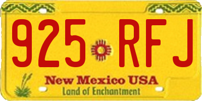 NM license plate 925RFJ