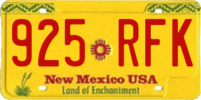 NM license plate 925RFK