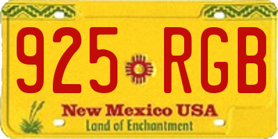 NM license plate 925RGB