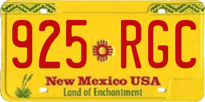 NM license plate 925RGC