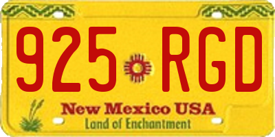 NM license plate 925RGD