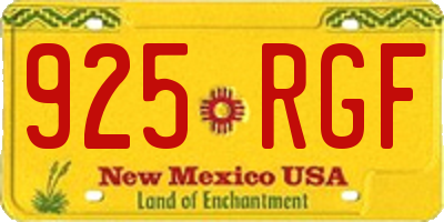 NM license plate 925RGF