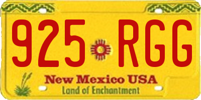 NM license plate 925RGG
