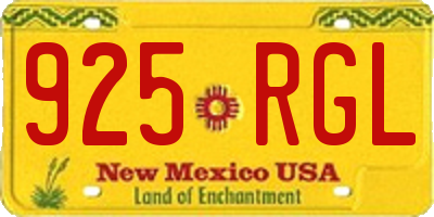 NM license plate 925RGL