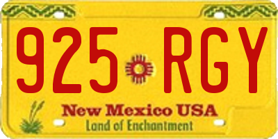 NM license plate 925RGY