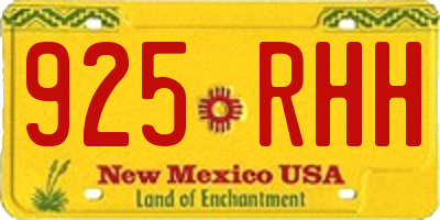 NM license plate 925RHH