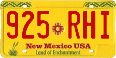 NM license plate 925RHI