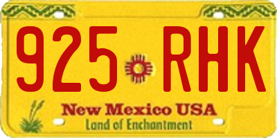 NM license plate 925RHK