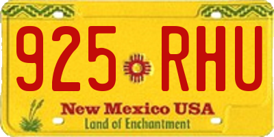 NM license plate 925RHU