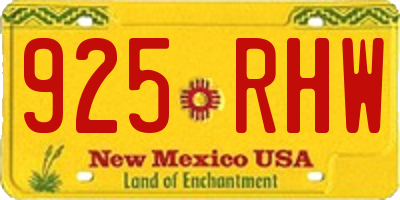 NM license plate 925RHW