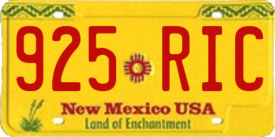 NM license plate 925RIC