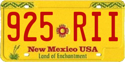 NM license plate 925RII