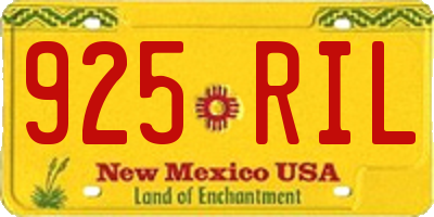 NM license plate 925RIL