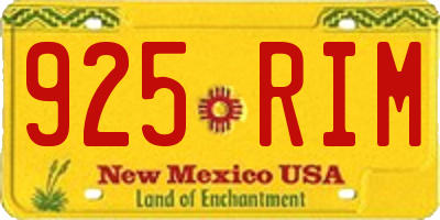 NM license plate 925RIM