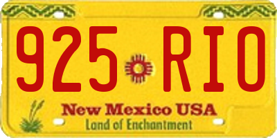 NM license plate 925RIO