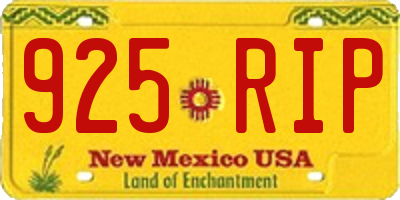 NM license plate 925RIP