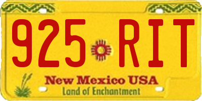 NM license plate 925RIT