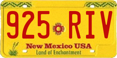 NM license plate 925RIV