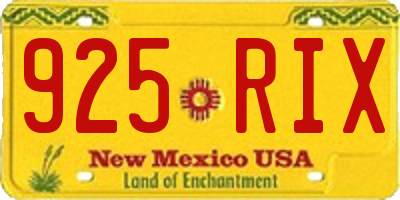 NM license plate 925RIX