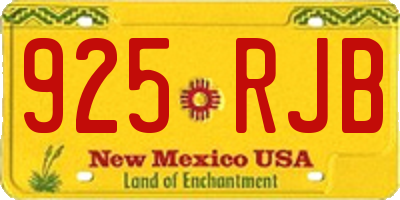 NM license plate 925RJB