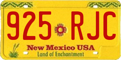 NM license plate 925RJC