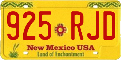 NM license plate 925RJD