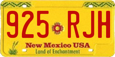 NM license plate 925RJH