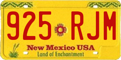 NM license plate 925RJM