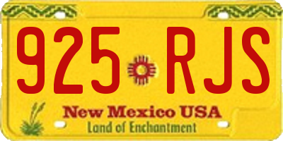 NM license plate 925RJS
