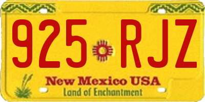 NM license plate 925RJZ