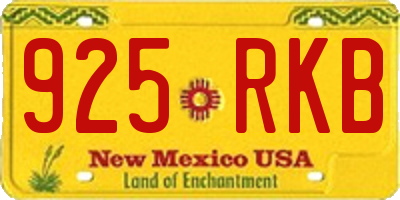 NM license plate 925RKB