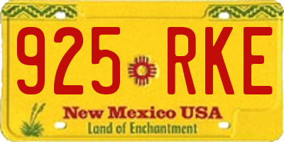 NM license plate 925RKE