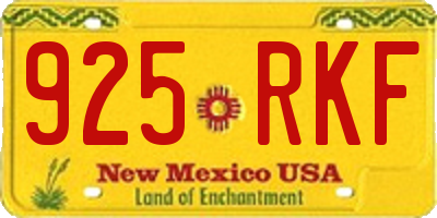 NM license plate 925RKF