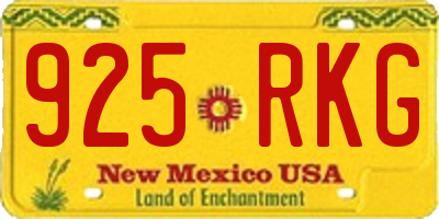 NM license plate 925RKG