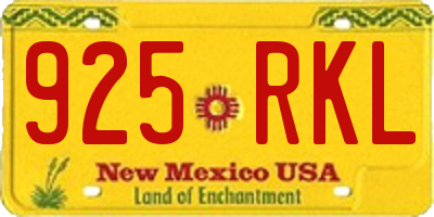 NM license plate 925RKL