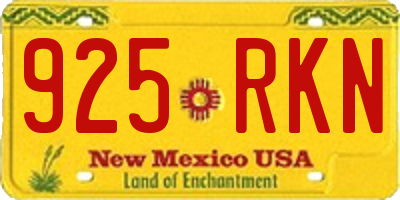 NM license plate 925RKN