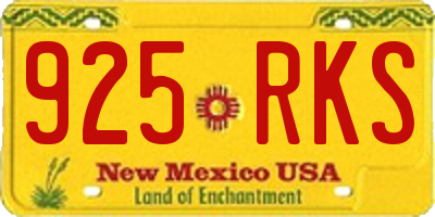 NM license plate 925RKS