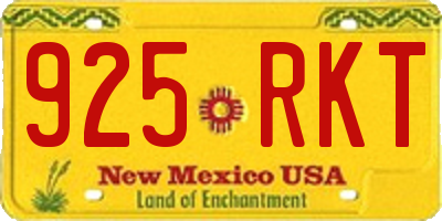 NM license plate 925RKT