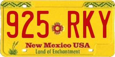 NM license plate 925RKY
