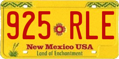 NM license plate 925RLE