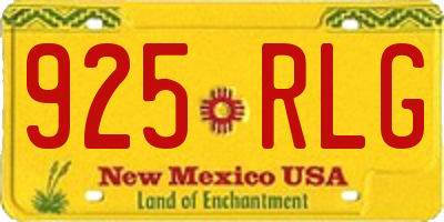 NM license plate 925RLG